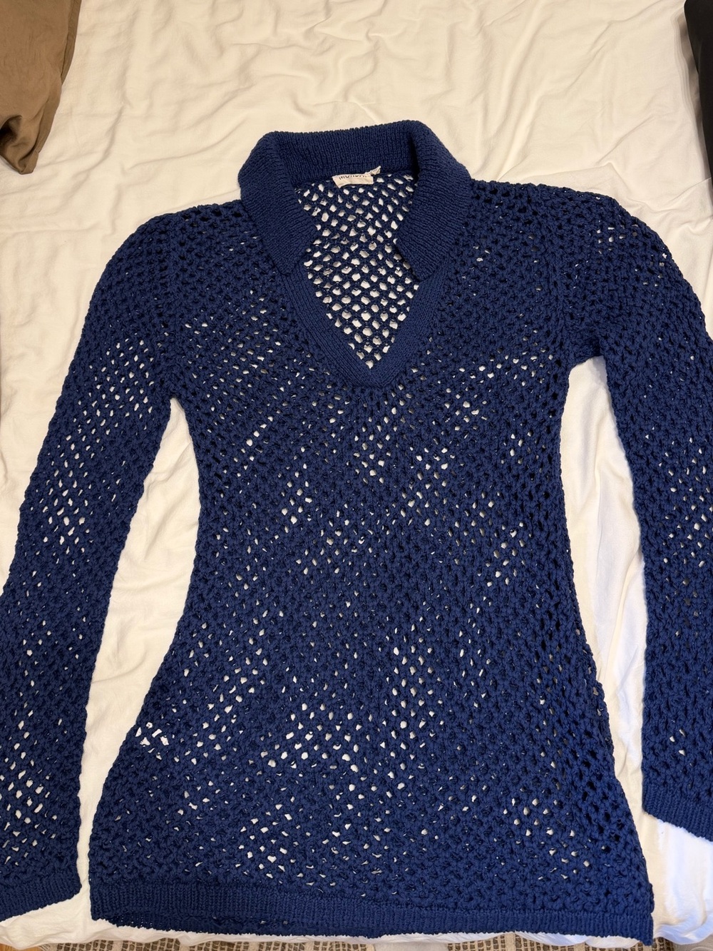 Monday Swimwear midnight blue Newport Crochet dress size small